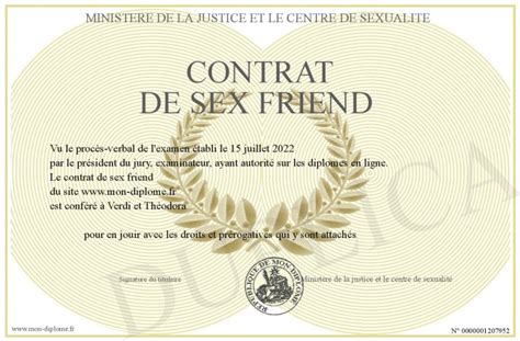 Contrat De Sex Friend