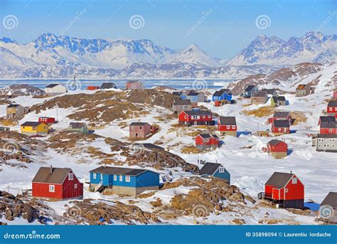 Colorful Houses in Greenland Stock Photo - Image of architecture ...