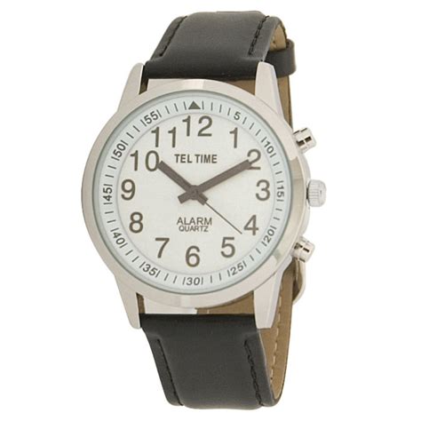 Mens Touch Talking Watch - Large Face - Leather Band - English