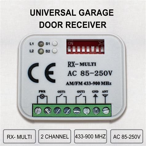 Universal Rx Multi Frequency Mhz Garage Door Receiver Ac Dc