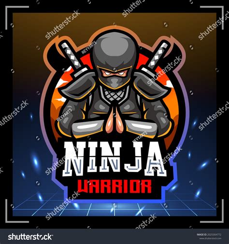 Ninja Warrior Mascot Esport Logo Design Stock Vector (Royalty Free ...