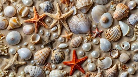 A Collection of Various Types of Sea Shells Stock Photo - Image of ...