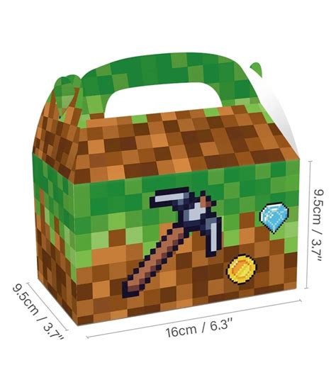 12 Pieces Minecraft Birthday Party Favor Box Minecraft Birthday Supplies Minecraft Favor T