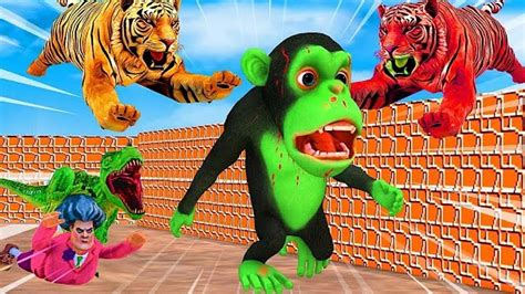 Temple Run Funny Monkey Away From Zombie Tigers Giant Mammoth Vs