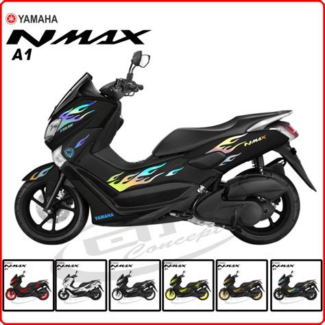 Cutting Stiker Yamaha Nmax Old Variasi A Motor Modip Lidah Api Hot Wheels Justin Lazada Indonesia