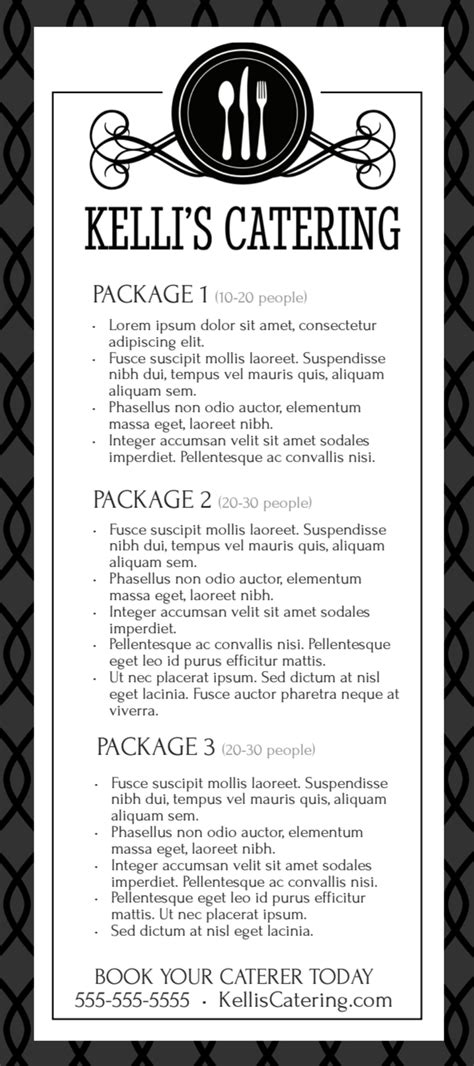 Elegant Catering Menu Template Mycreativeshop