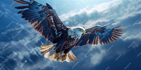 Premium AI Image | An eagle flying in the sky at sunset