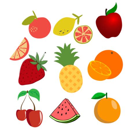 Funny Cartoon Fruits. Colorful Clip art Stock-Illustration | Adobe ...