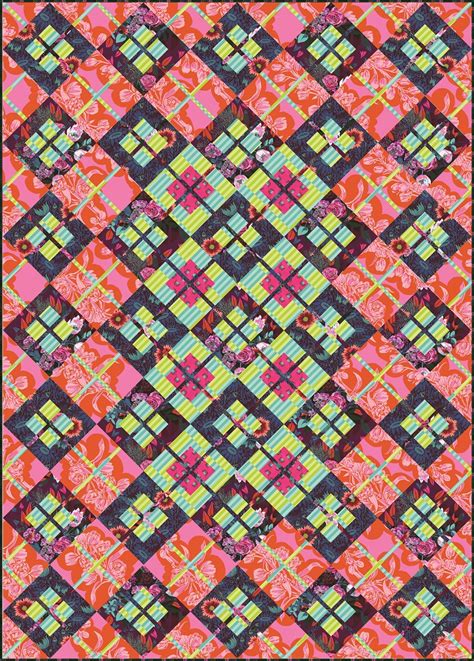 Anna Maria Horner Criss Crossroads Quilt Kit In Passion