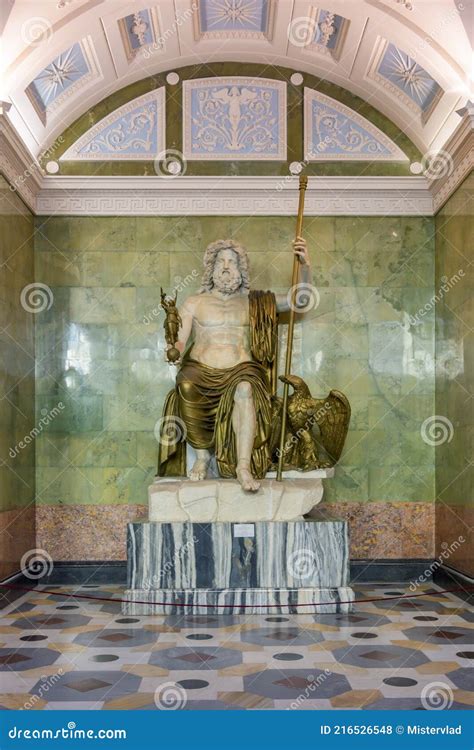 Saint Petersburg, Russia - April 2021: Statue of Jupiter in Hermitage ...