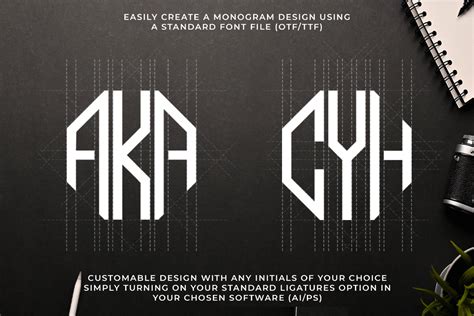 Modern Monogram Octagon Font Font Kong