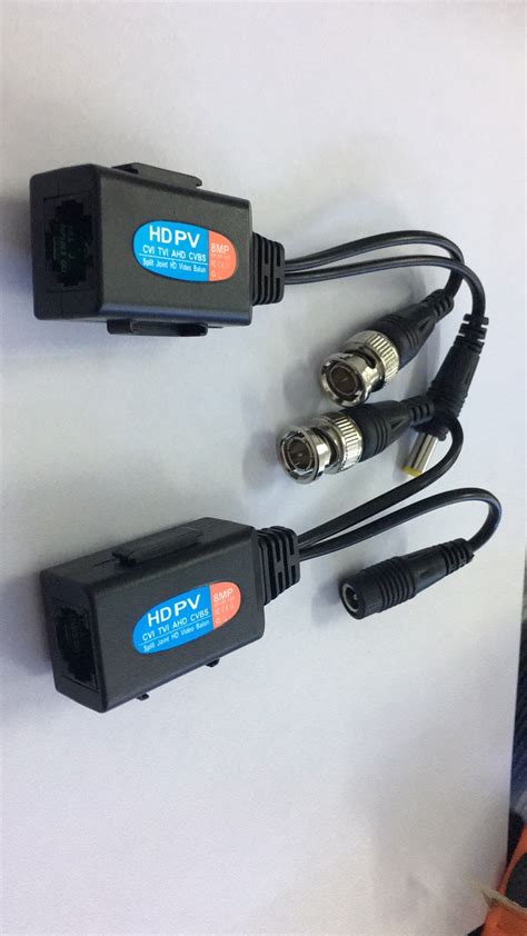 HD CVI TVI AHD Passive Video Balun With Power Connector And RJ45 CAT5