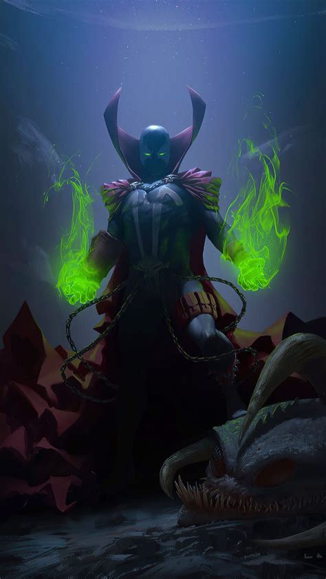 an image of a man with green fire coming out of his hands