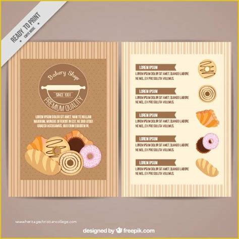 Bakery Menu Templates Free Download Of Bakery Shop Menu Template Vector | Heritagechristiancollege