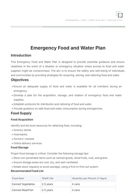 Free Emergency Plan Templates, Editable and Printable