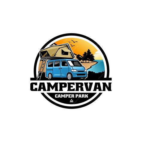 Premium Vector | Rv camper van illustration logo vector