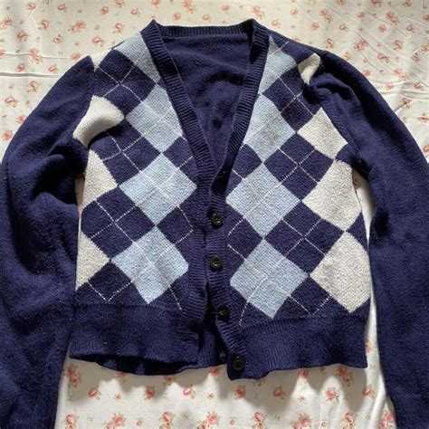 Brandy Melville Elizabeth Argyle Sweater Dupe Worn Depop