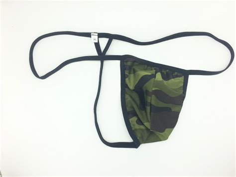 New Crime Men S Underwear G String Sexy Men Thong Contoured Penis Mini Pouch Bulge Bud Camo Gay