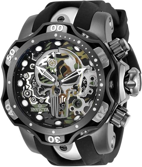 Invicta Marvel The Punisher Mens 52 5mm Ltd Ed Quartz Chronograph Men