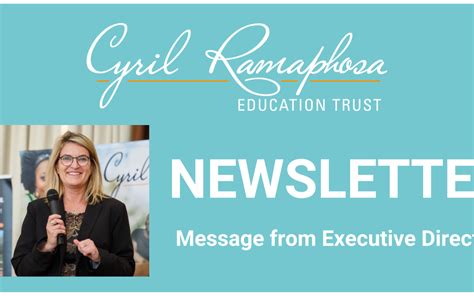 Cyril Ramaphosa Education Trust (CRET) end-of-year Newsletter - Cyril