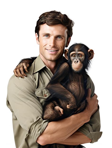 Premium Photo Experienced Male Zookeeper With Animals Ai Generated