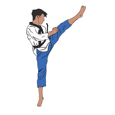 Taekwondo Illustration Design Vector Perfect For T Shirt Design Or