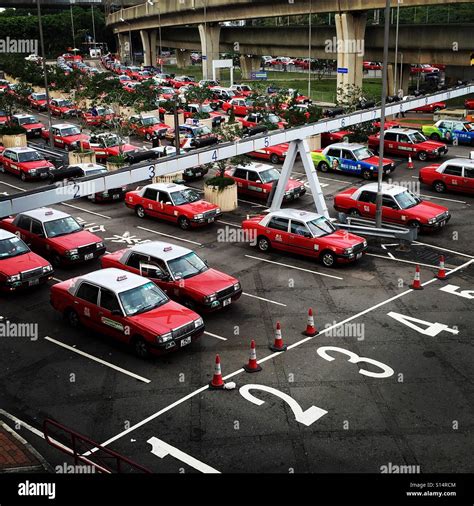 Taxi Rank At Hong King Airport Stock Photo Alamy