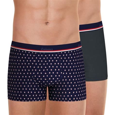 EMINENCE Lot De 2 Boxers Fait En France Ballon Ovale Anthracite HOMME