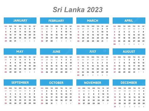 August Calendar 2025 Sri Lanka - Liam Michael