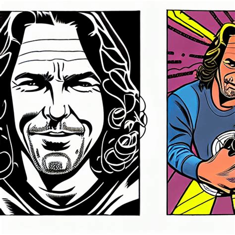 Eddie Vedder Comic Book Portrait · Creative Fabrica