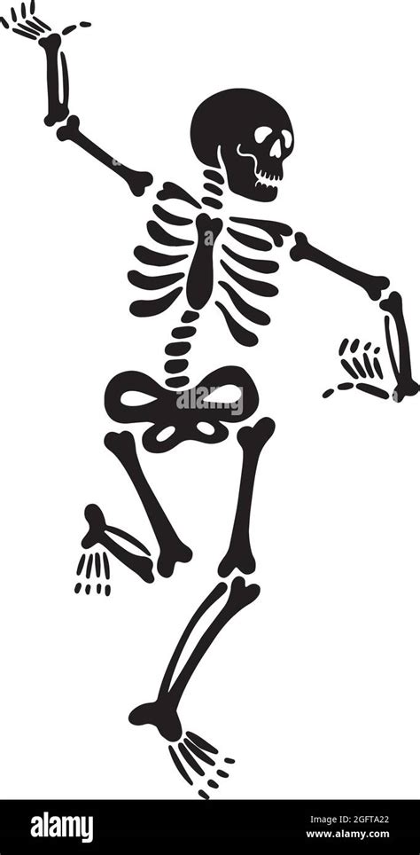 Dancing Black Skeleton Vector Illustration Stock Vector Image Art