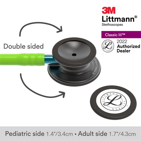 3m Littmann Classic Iii Monitoring Stethoscope Smoke Chestpiece Lime