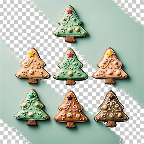 Premium Psd Christmas Tree Shaped Biscuits Decorated With Chocolate