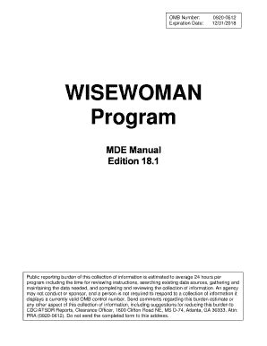 Fillable Online Wwwn Cdc Wisewoman Program Mde Manual This Wisewoman