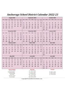 Anchorage School District Calendar 2022-2023 School District Calendars