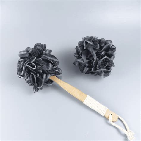 Loofah Back Scrubber For Shower Bamboo Charcoal Fiber Infused Bath