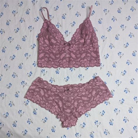 Y2k Lace Lingerie Set Vintage Early 2000s Dusky Depop