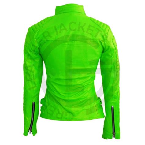 Lime Green Motorcycle Jacket For Ladies