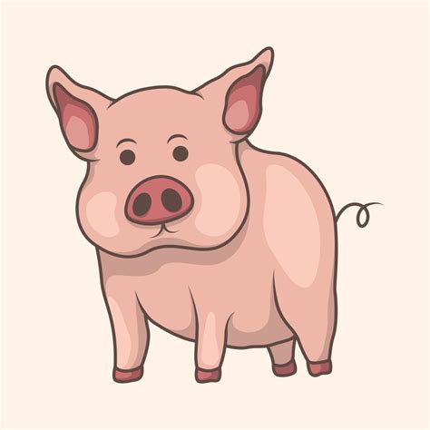 Cute Pig Hand Drawn Illustration 22038579 Vector Art At Vecteezy