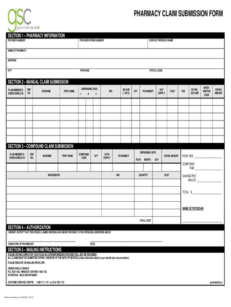 Fillable Online PHARMACY CLAIM SUBMISSION FORM Fax Email Print PdfFiller