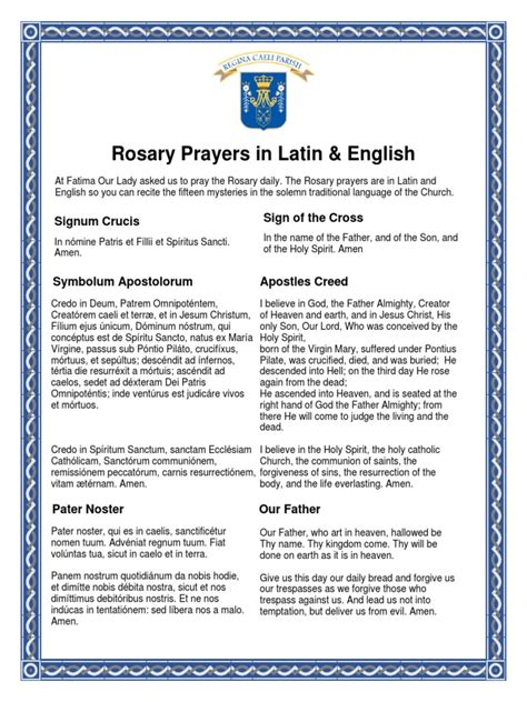 Regina Caeli Rosary Prayers In Latin And Englishpdf Pdf Prayer