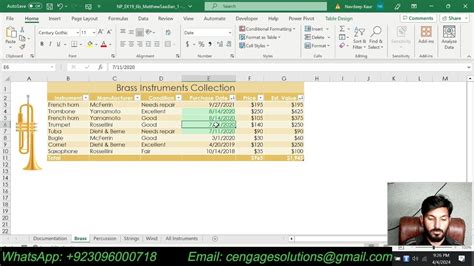 Excel Module 6 SAM Project B Sato Instrument Collection Excel Module