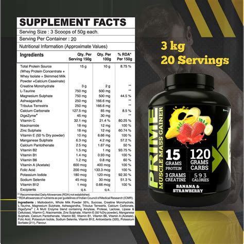 Buy Bigflex Prime Mass Gainer Strawberry Banana 3 Kg Online And Get