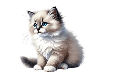 A Watercolor Painting Of A Ragdoll Graphic By Studiobluehouse