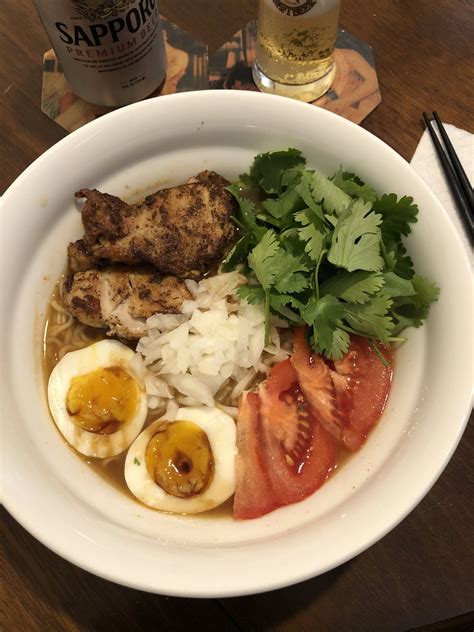 Sapporo Ichiban Hot And Spicy Chicken Ramen With Chicken Thigh Cilantro