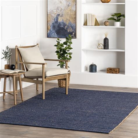 NuLOOM Elfriede Farmhouse Jute Blend Area Rug 4 X 6 Blue Walmart