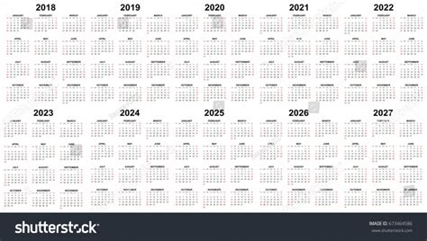 Ten Year Calendar – Calendar Template 2023