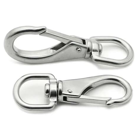 2pcs M4 Multi Purpose Silver Swivel Eye Spring Snap Hook Quick Hook