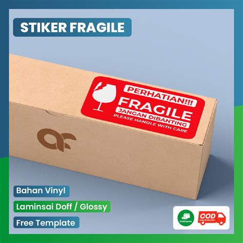 Jual Stiker Fragile Stiker Fragile Murah Ukuran 5 X 8 Cm Stiker