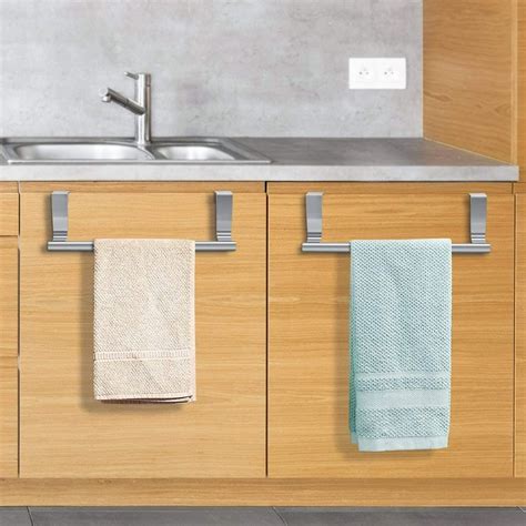 Stainless Steel Over Door Towel Rack Bar Holders For Universal Fit On